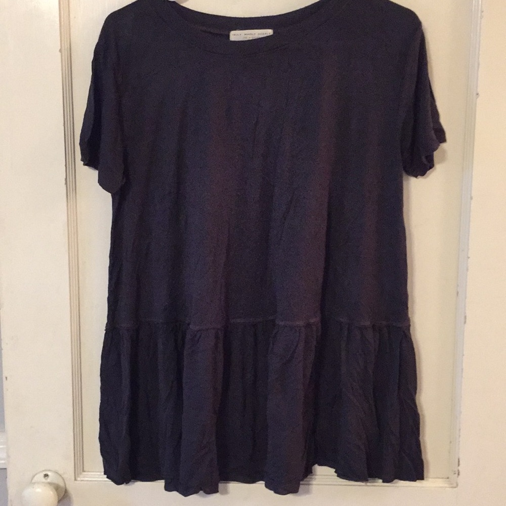 Truly madly deeply charcoal grey peplum top